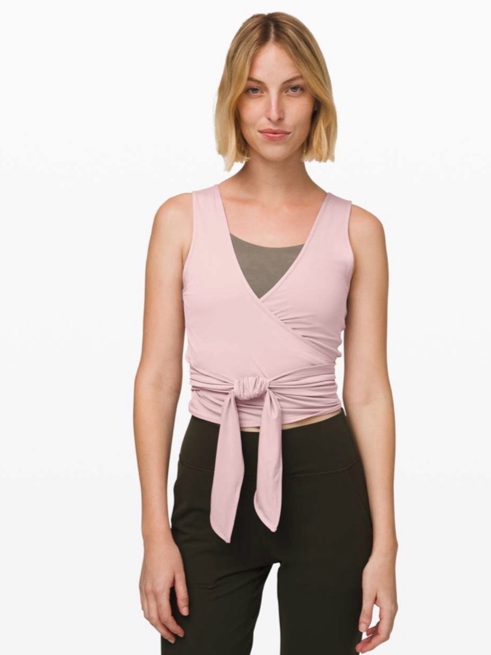 lululemon athletica Twist Me Up Dusty Rose Wrap Crop Top Balletcore